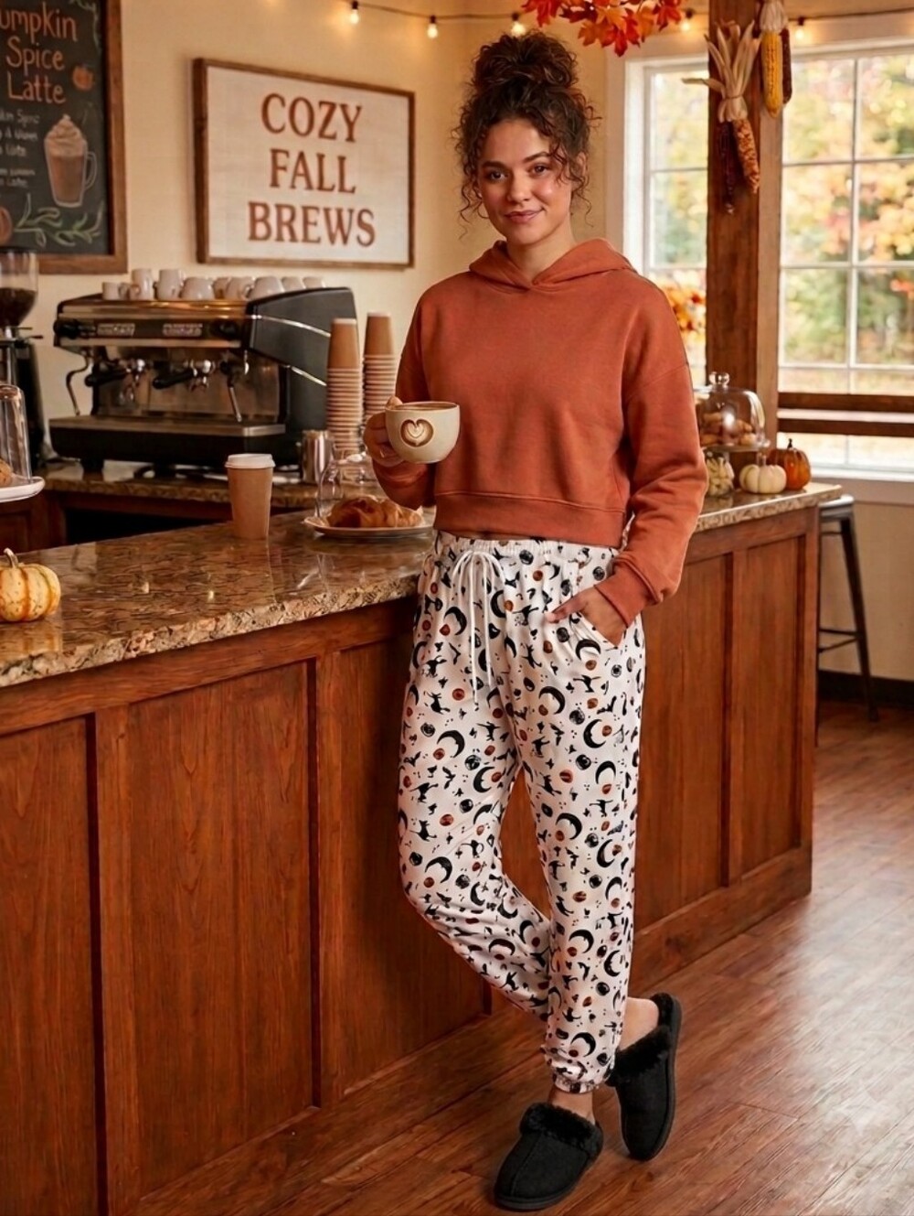 Better Togethet White Halloween Print Lounge Pants